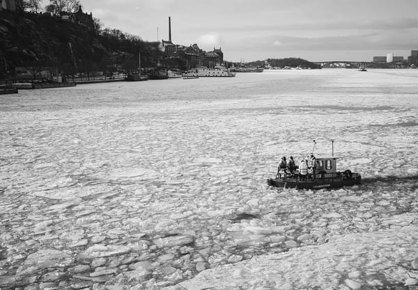 Water covered in ice