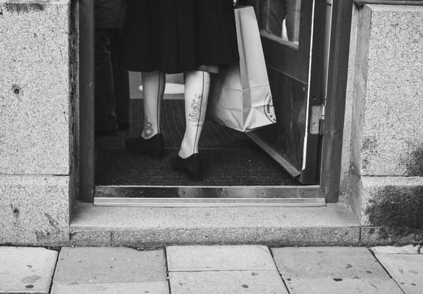 Legs wearing stockings