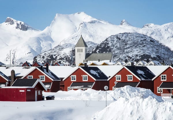 Red wooden buildings