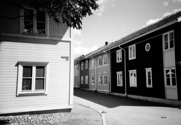 Row of wooden houses