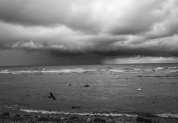 Moody sky over ocean