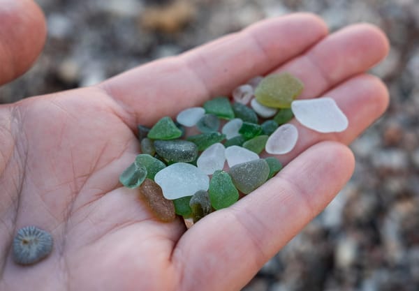 Sea glass in hand